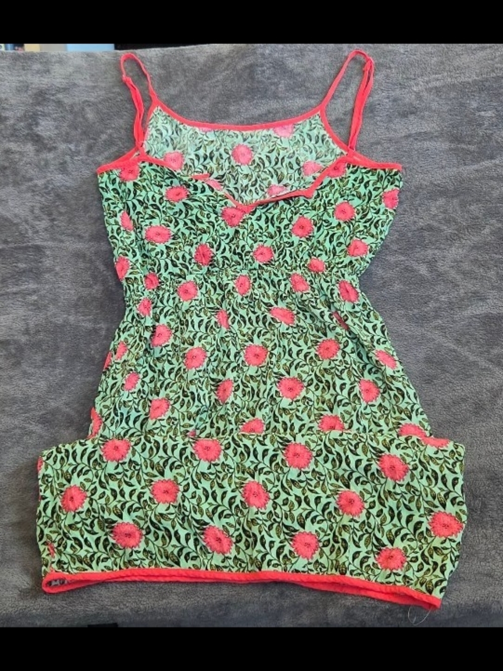 Vintage Forever 21 Mint Green Mini Dress with Pink Trim And POCKETS